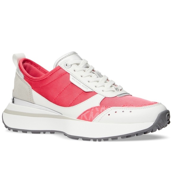 Michael Kors Flynn Trainer Lace Up Sneakers MK Signature Geran Multi NWT - Picture 3 of 13